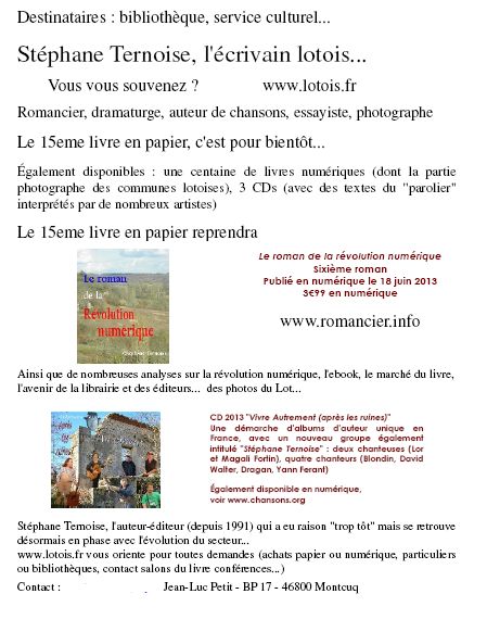 informations sur Stphane Ternoise juillet 2013