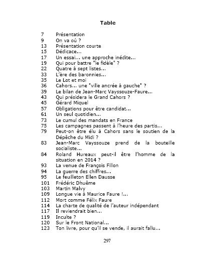 municipales 2014 table du livre dbut